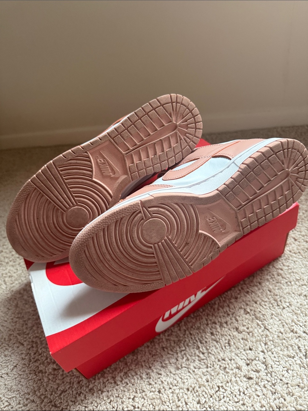 Nike Women’s Low-Top Sneakers in Dusty Pink and White - Picture 4 of 5